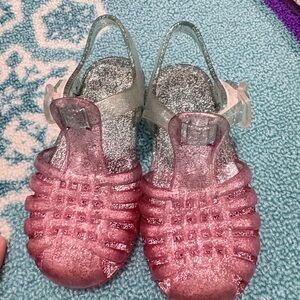 Glittery Pink and Silver Kids Sandals